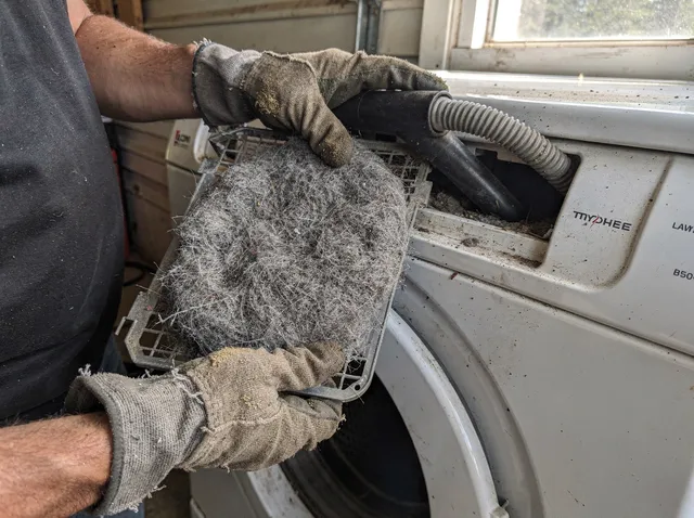 Cleaning Dryer Lint Trap in Reynoldsburg