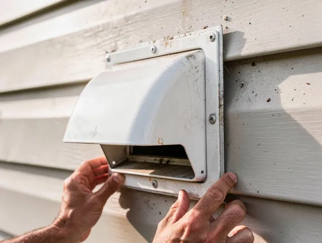 Reynoldsburg Dryer Vent Cleaning technician delivering thorough residential dryer vent cleaning service in Reynoldsburg